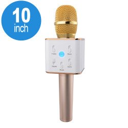 Karaoke Microphone Portable Handheld Bluetooth Speaker KTV (Champagne Gold)